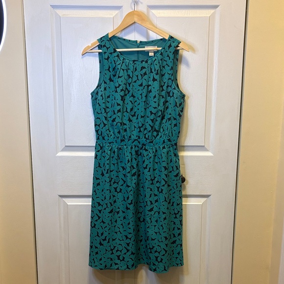 LOFT Dresses & Skirts - LOFT Teal & Black Sleeveless Midi Dress
